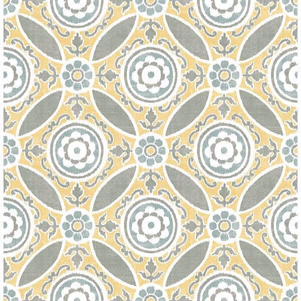 Maya Yellow Medallion Wallpaper