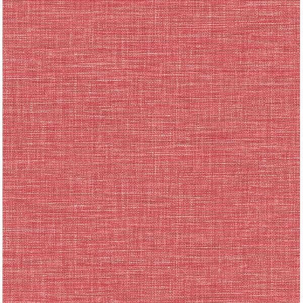 Exhale Coral Faux Grasscloth Wallpaper