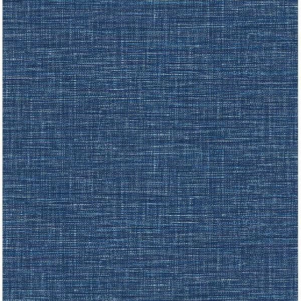 Exhale Denim Faux Grasscloth Wallpaper