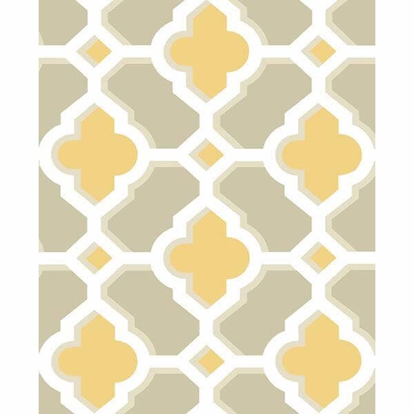 Lido Mustard Quatrefoil Wallpaper