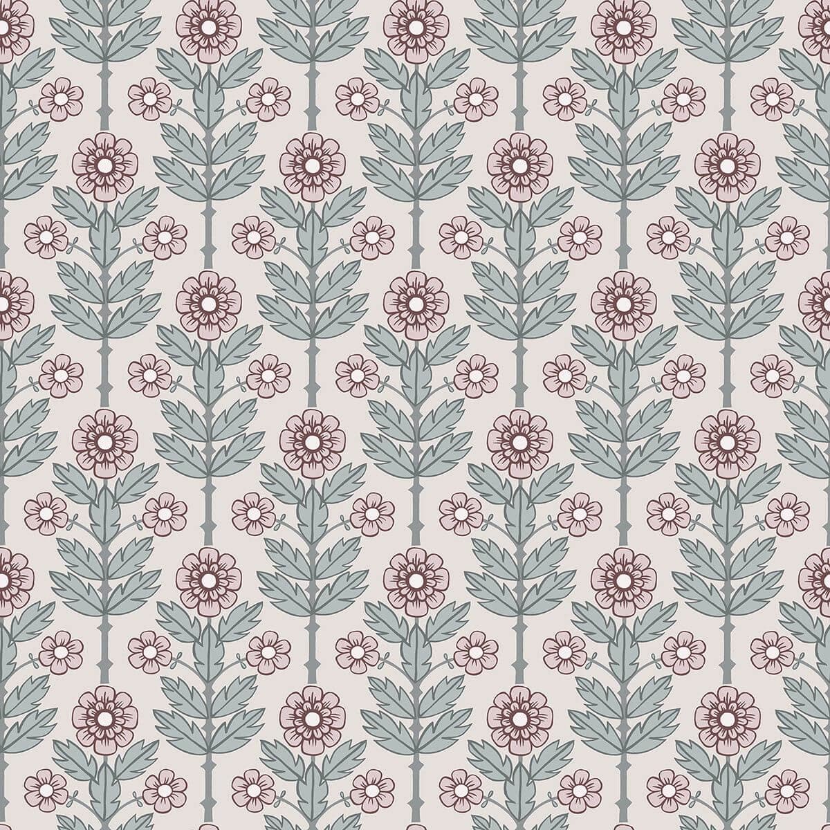 Aya Eggshell Floral Wallpaper