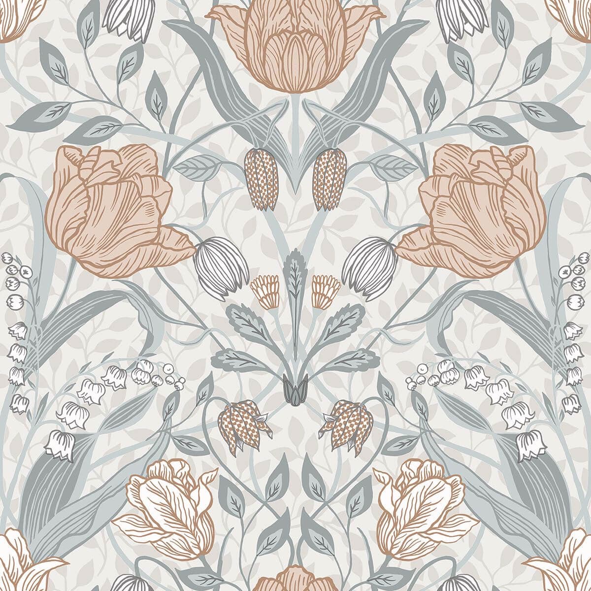 Tulipa Off-White Floral Wallpaper