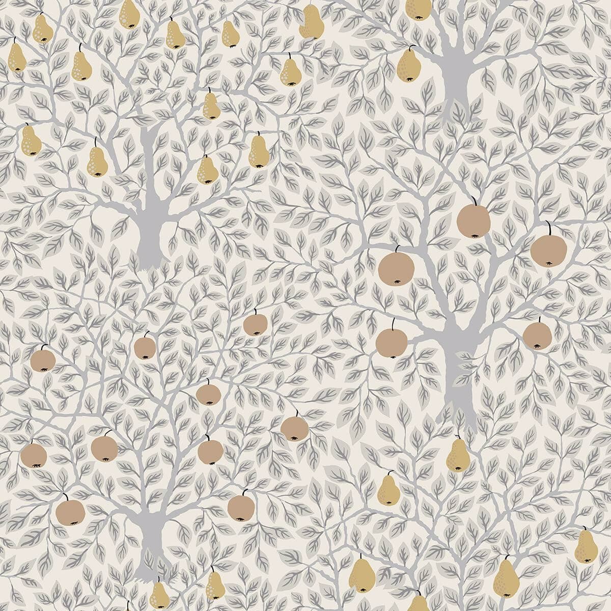 Pomona Light Grey Fruit Tree Wallpaper