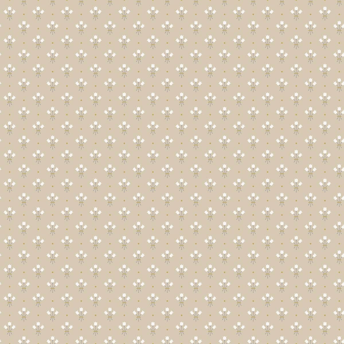 Lili Beige Miniature Floral Wallpaper
