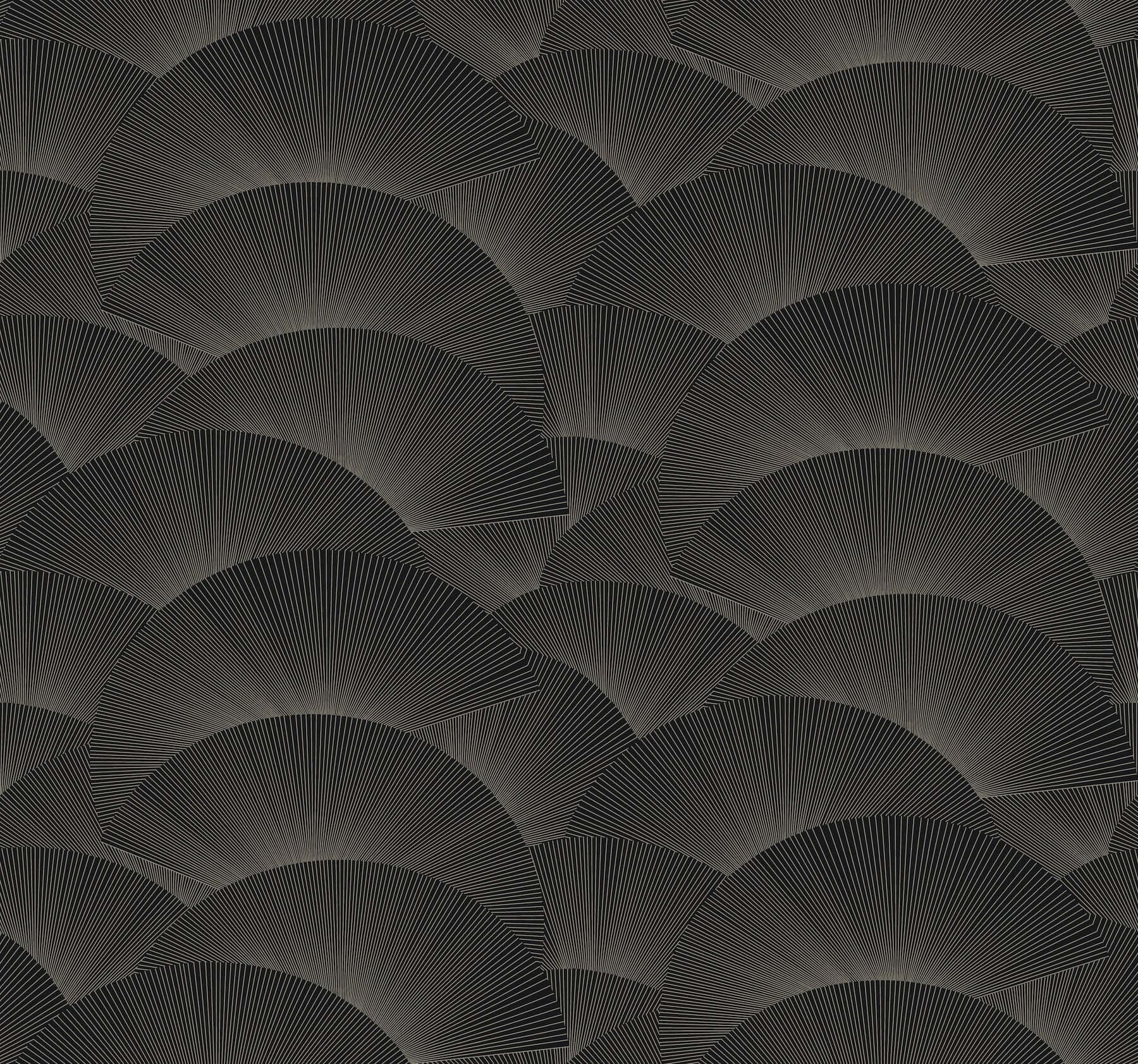 Morning Shell Wallpaper- Black & Grey