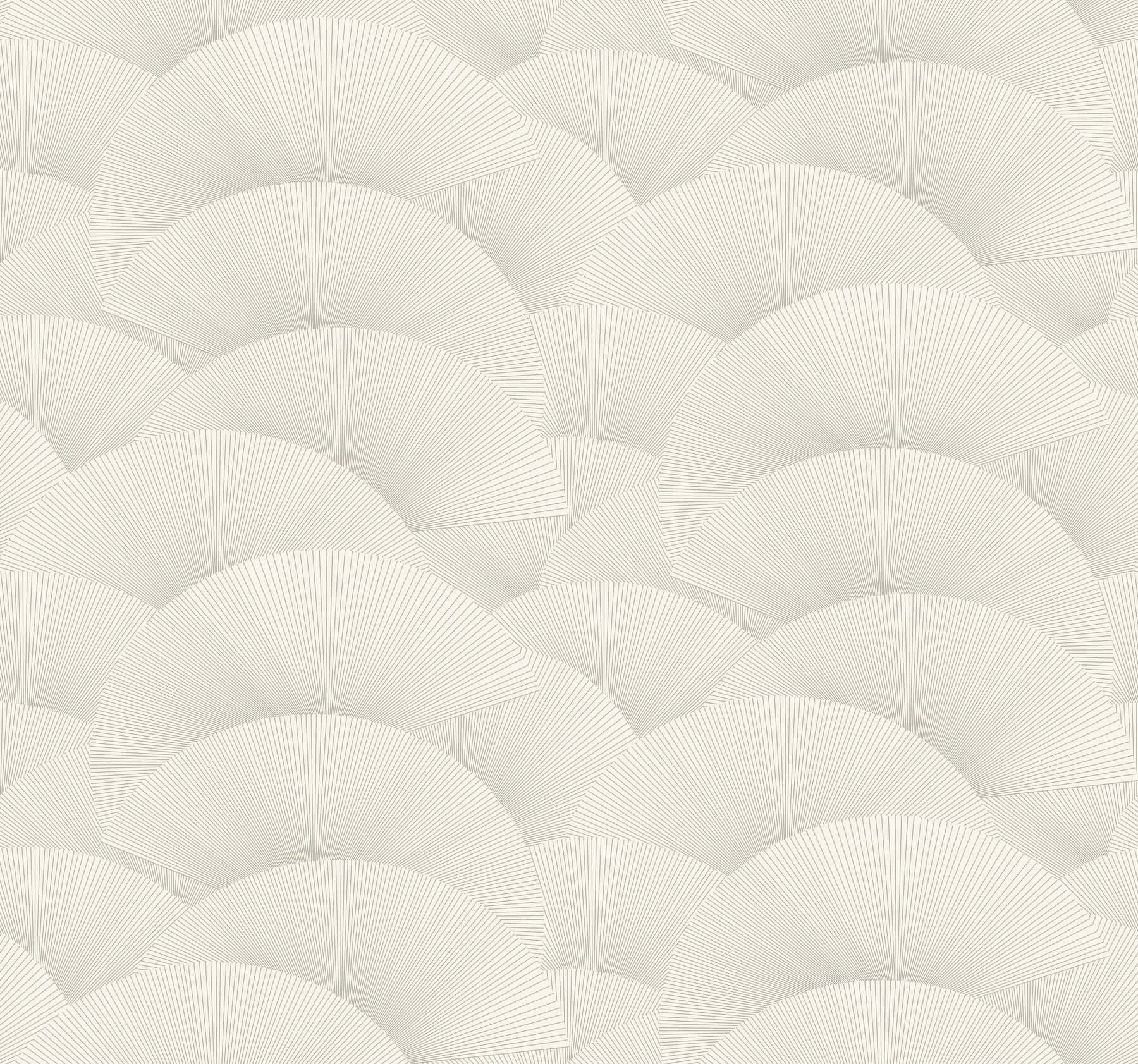 Morning Shell Wallpaper- White & Silver