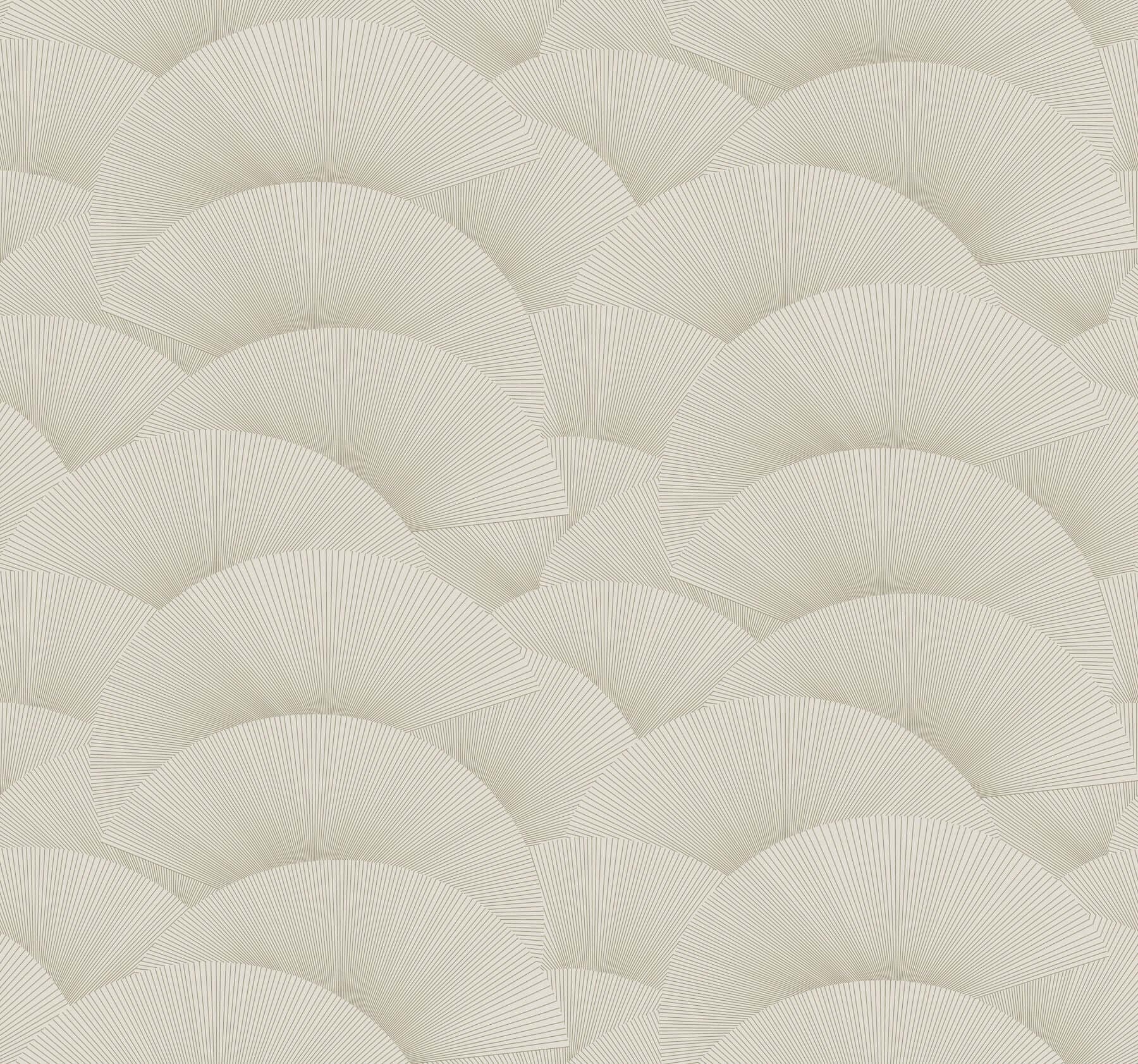 Morning Shell Wallpaper- Taupe & Gold