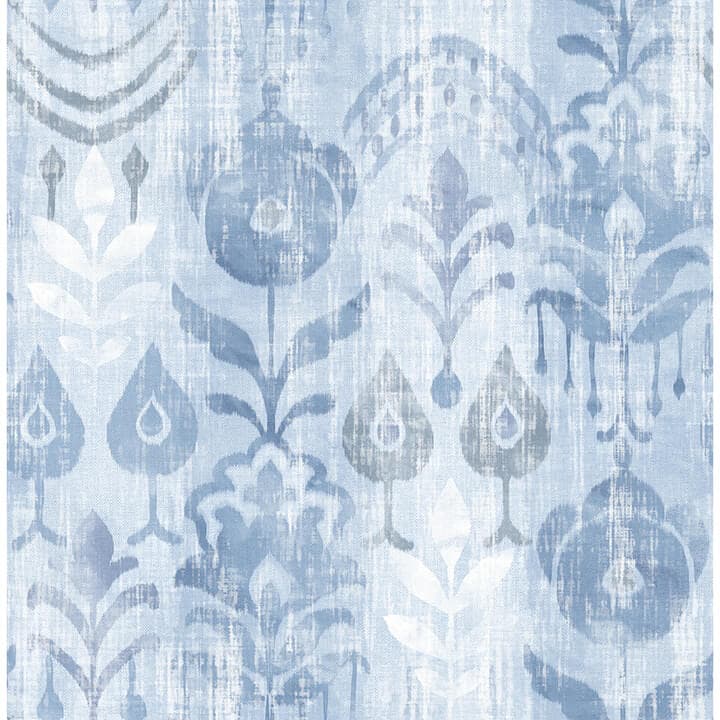 Pavord Blue Floral Shibori Wallpaper