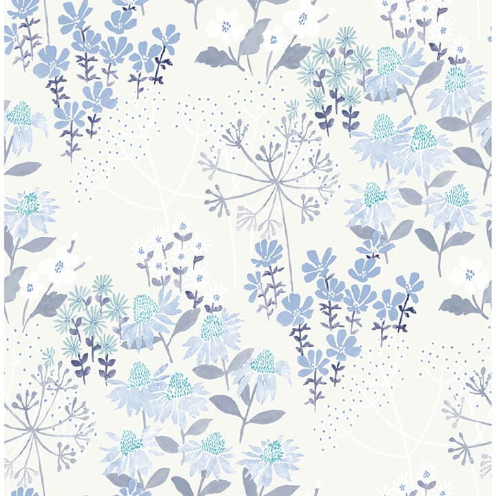 Cultivate Blue Springtime Blooms Wallpaper