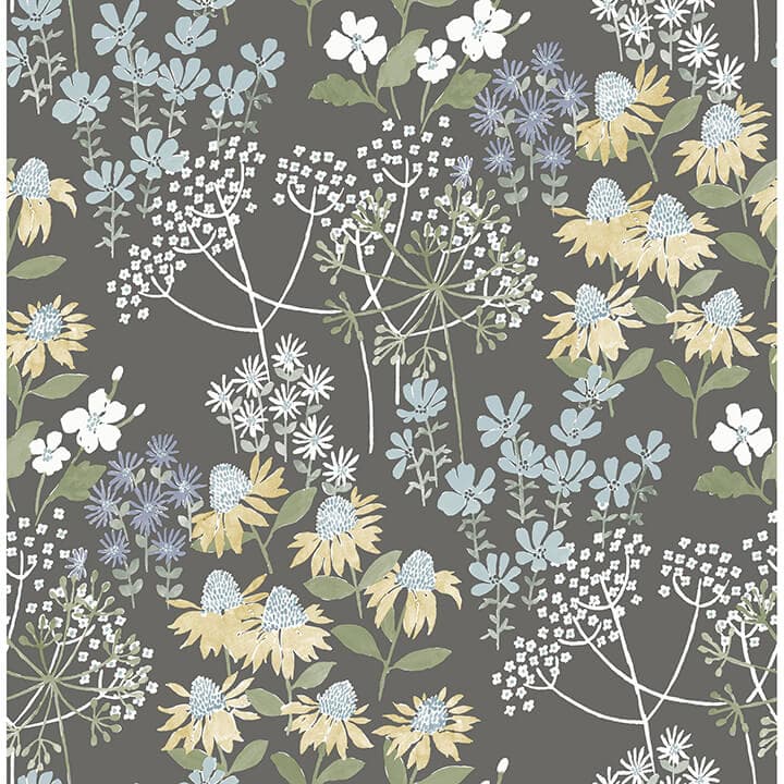 Cultivate Grey Springtime Blooms Wallpaper