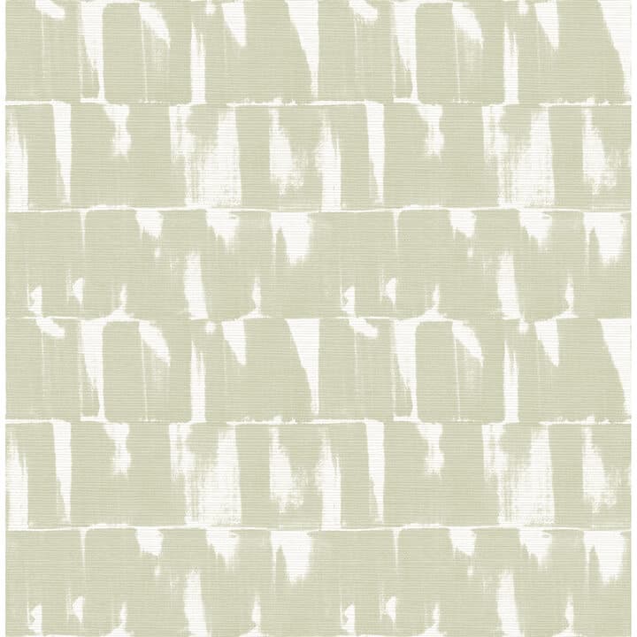 Bancroft Sage Artistic Stripe Wallpaper