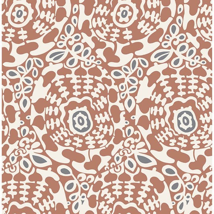 Divine Rust Abstract Medallion Wallpaper