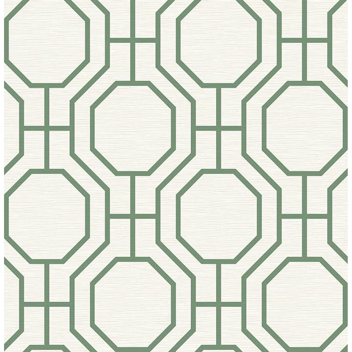 Manor Green Geometric Trellis Wallpaper