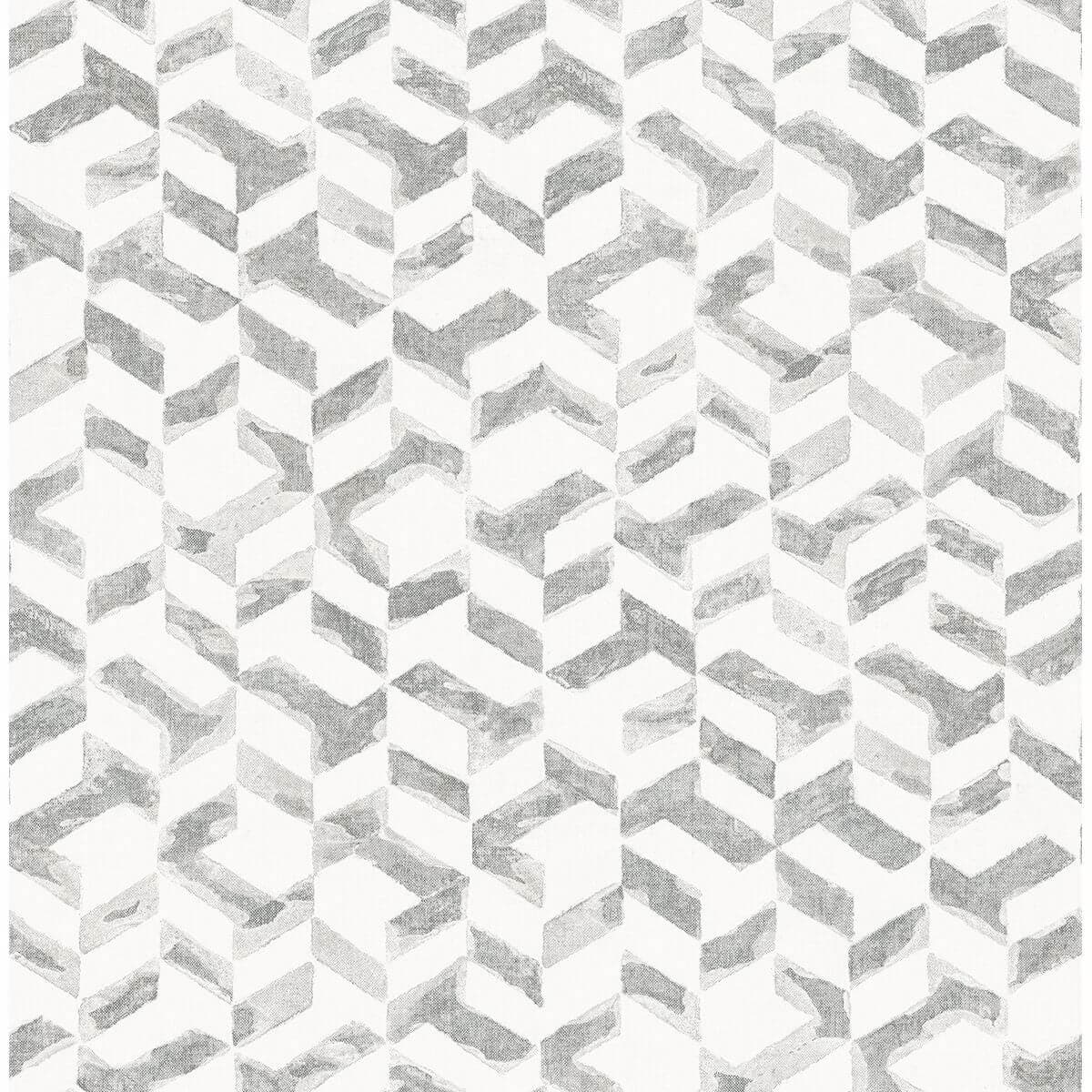 Instep Platinum Abstract Geometric Wallpaper