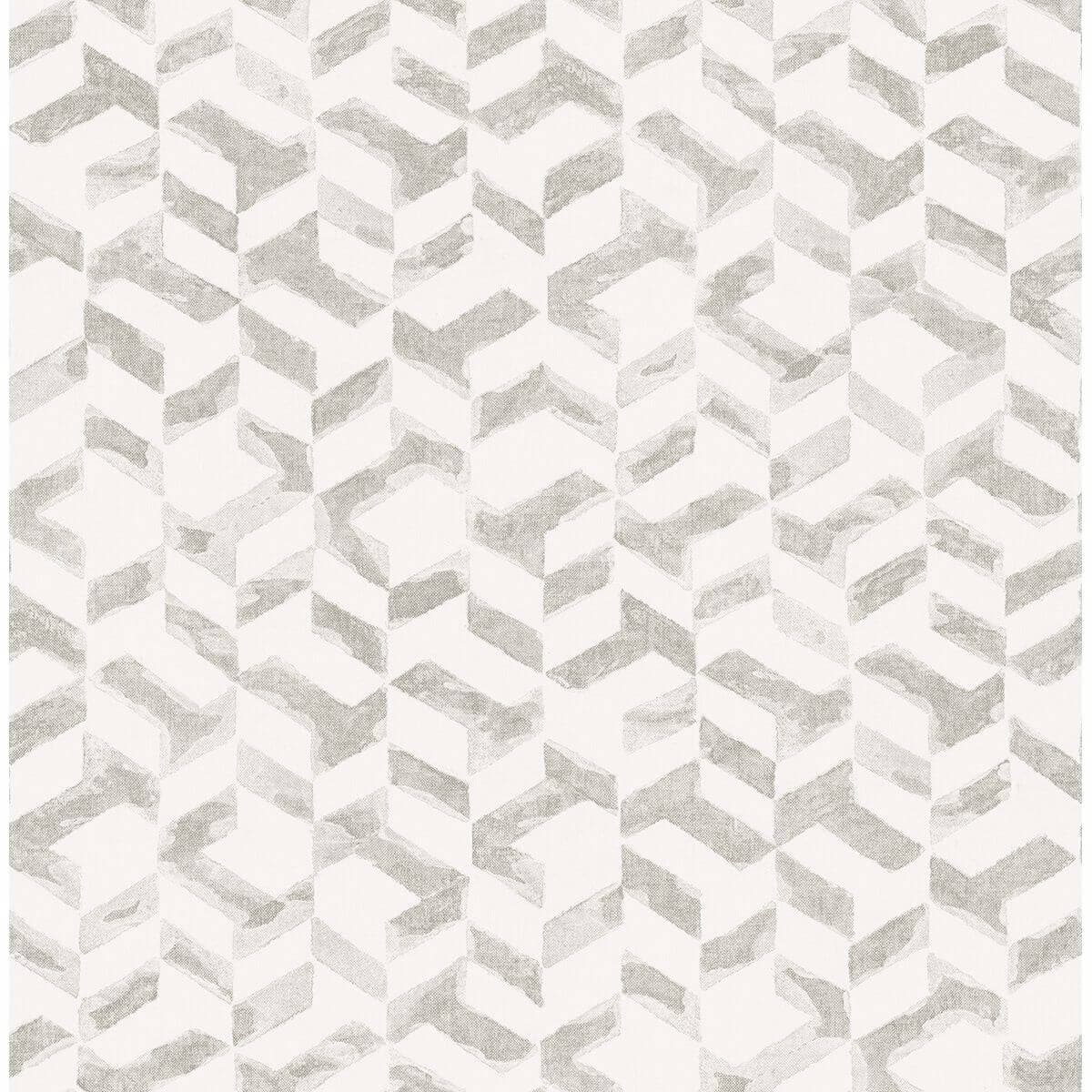 Instep Pewter Abstract Geometric Wallpaper