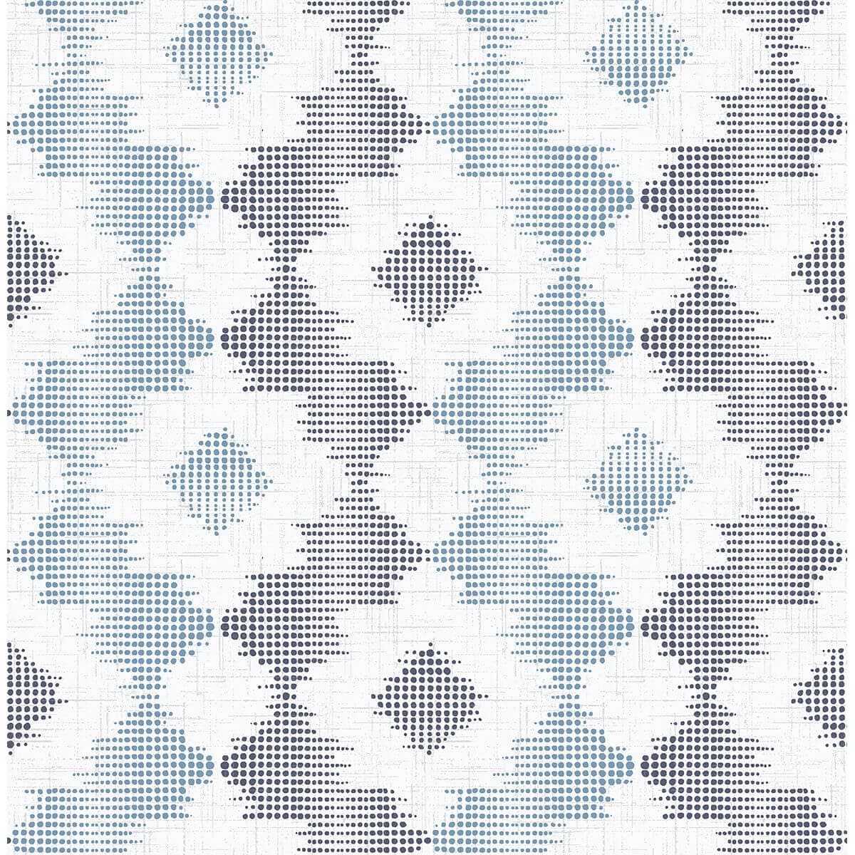 Babylon Blue Abstract Floral Wallpaper