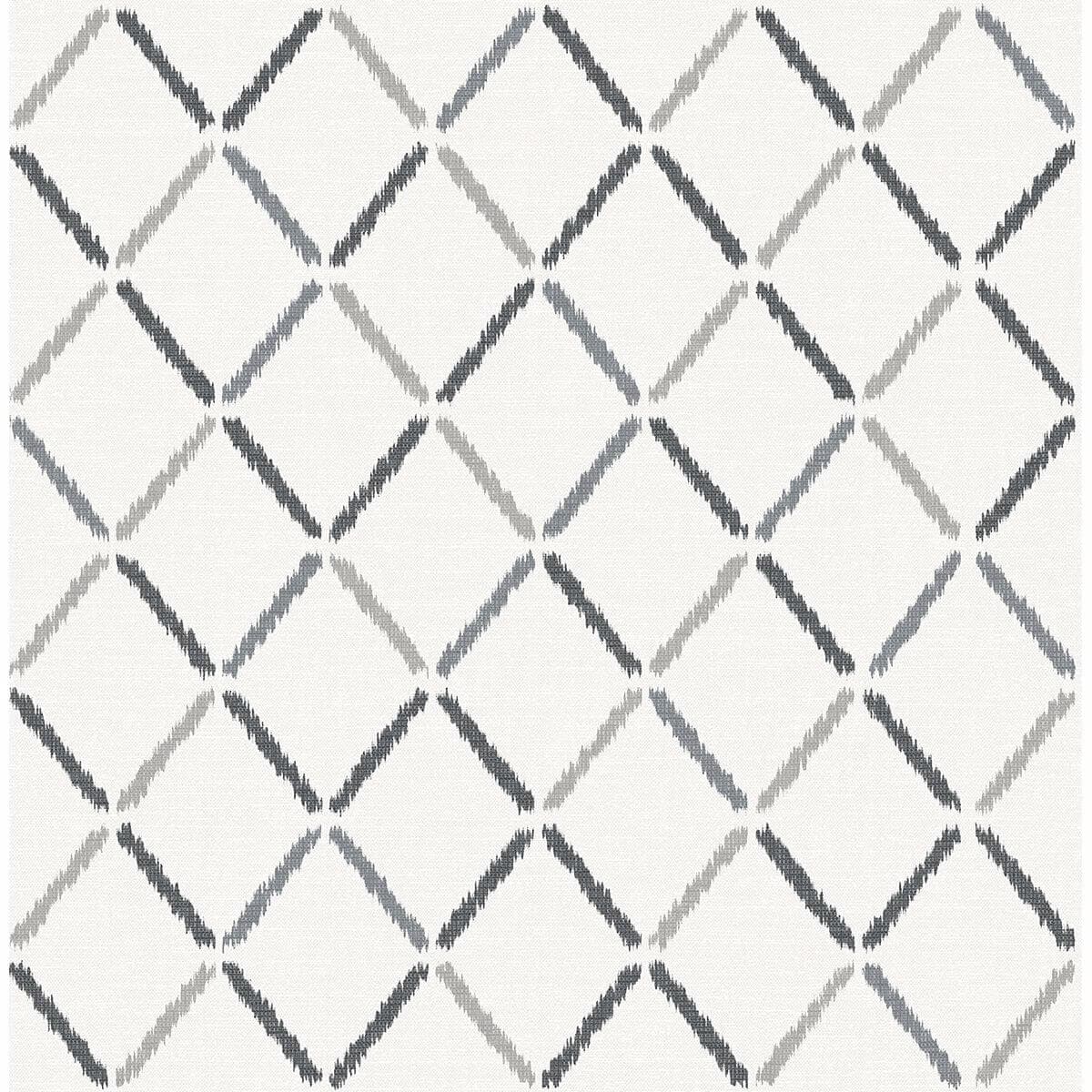 Allotrope Charcoal Linen Geometric Wallpaper