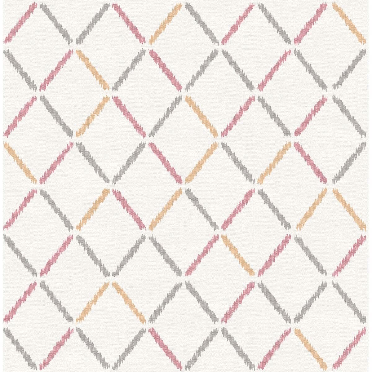 Allotrope Rose Linen Geometric Wallpaper