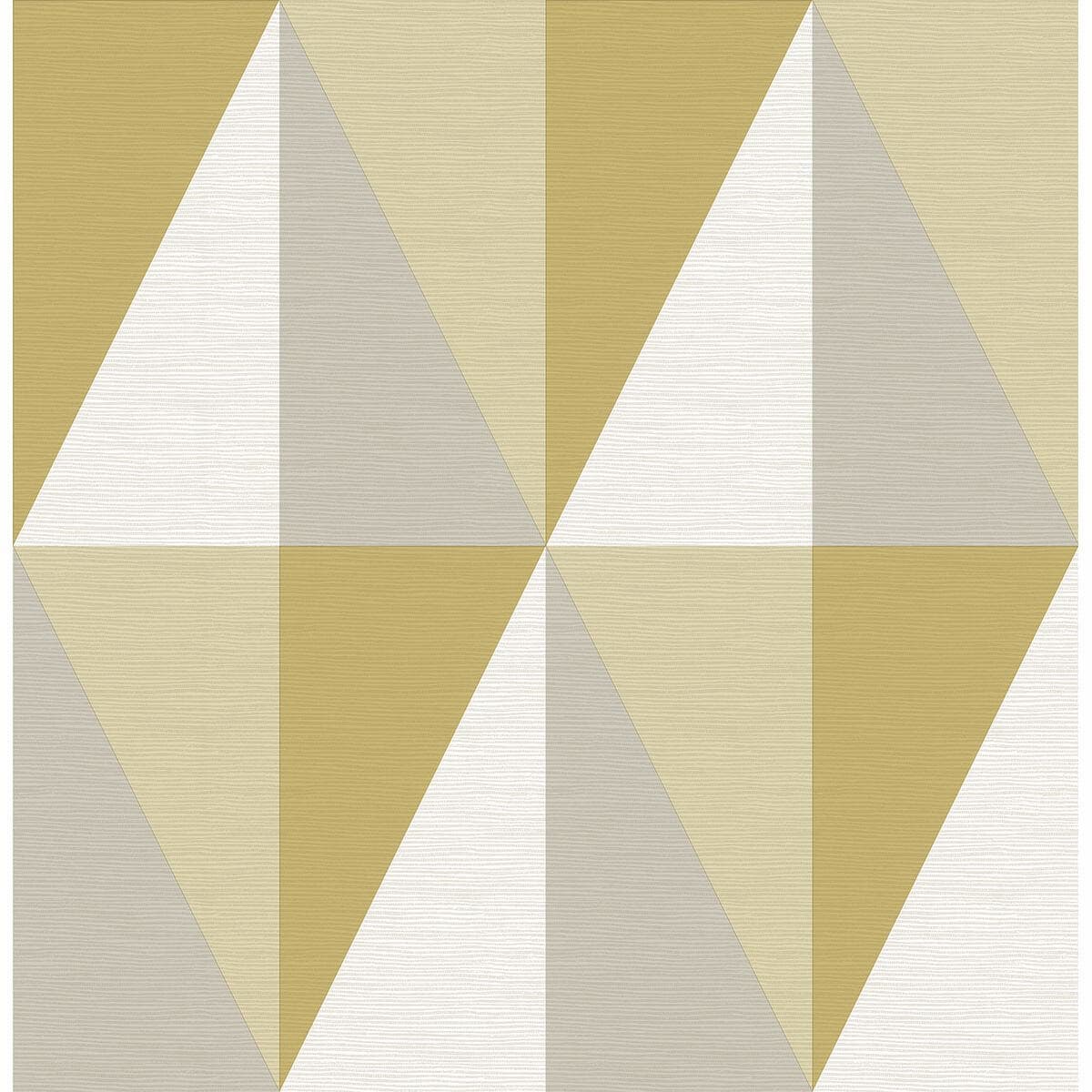Aspect Yellow Geometric Faux Grasscloth Wallpaper