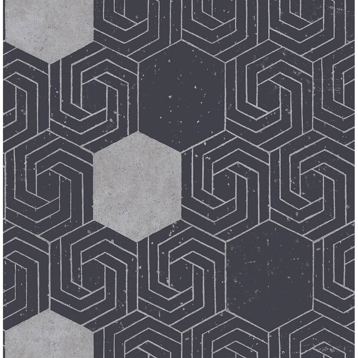 Momentum Navy Geometric Wallpaper