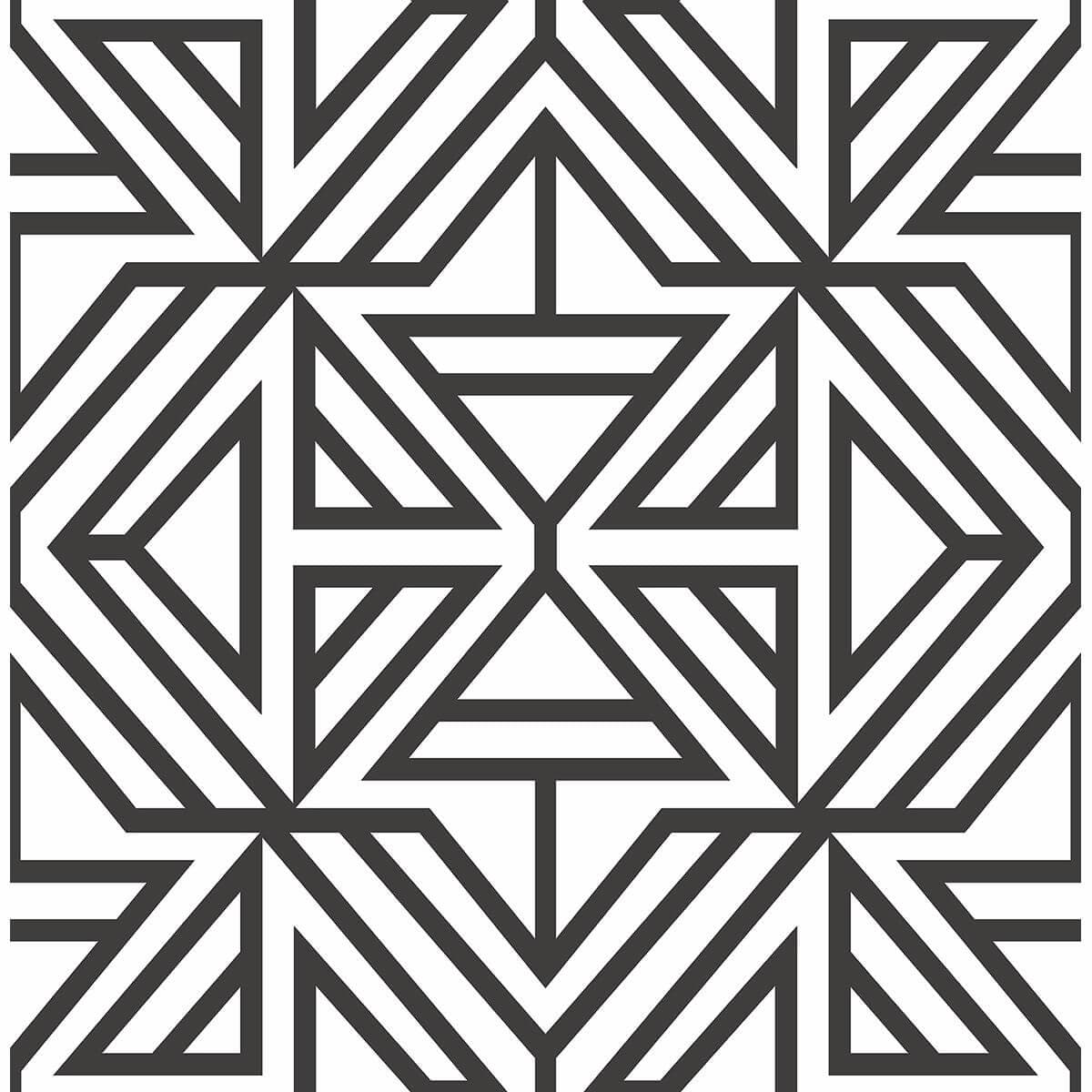 Helios Black Geometric Wallpaper
