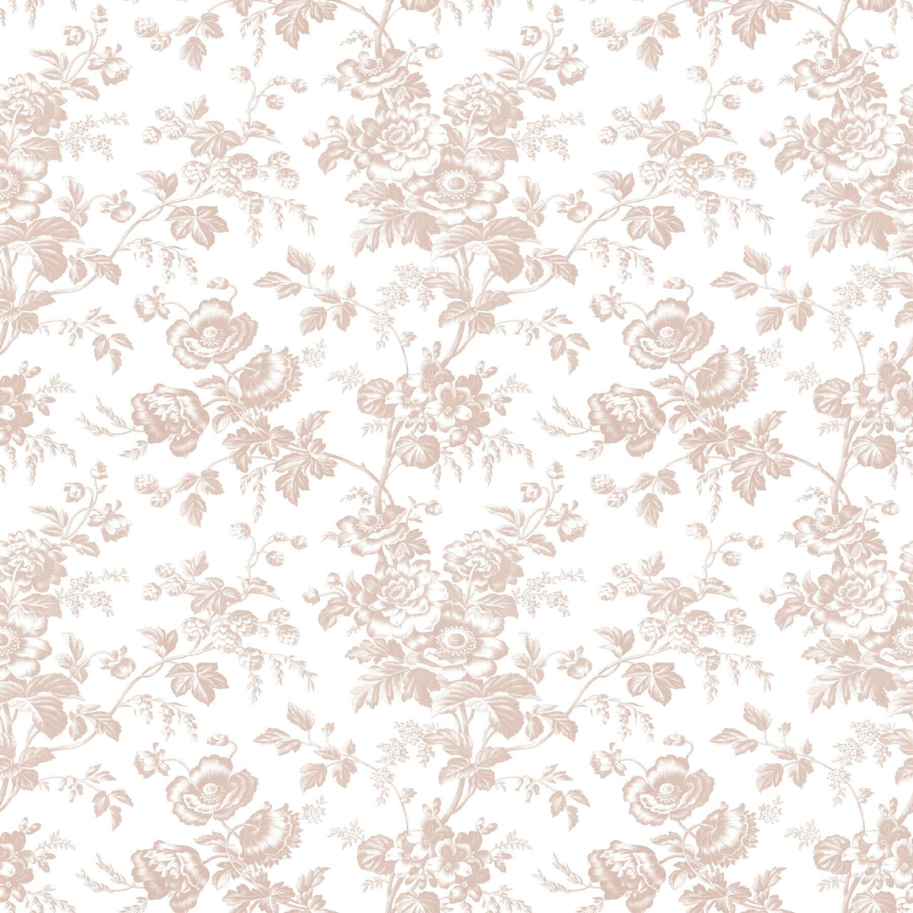 Anemone Toile Wallpaper- Blush