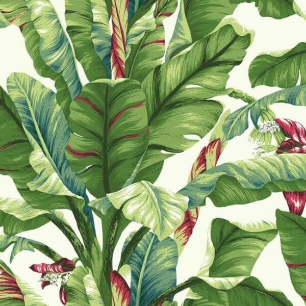 Banana Leaf Wallpaper- White/Primary
