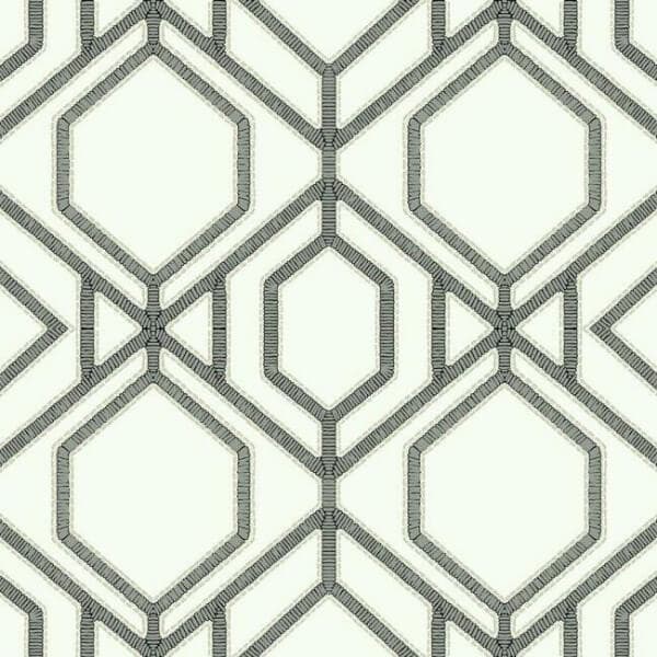 Sawgrass Trellis Wallpaper- White/Grey