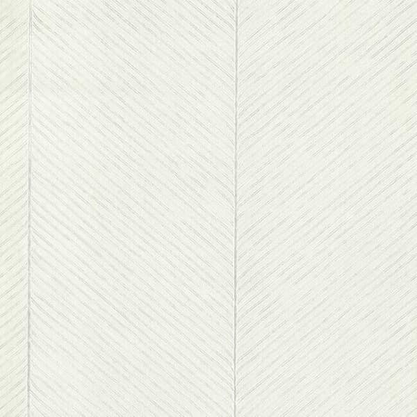 Palm Chevron Wallpaper- White/Silver