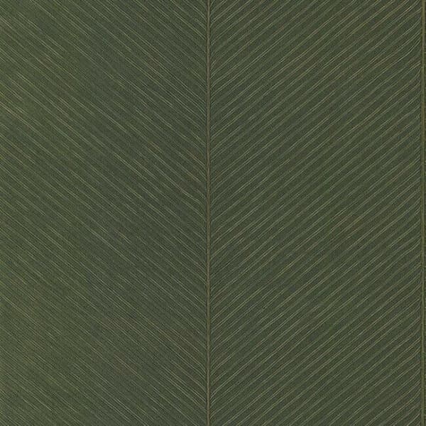 Palm Chevron Wallpaper- Green/Gold
