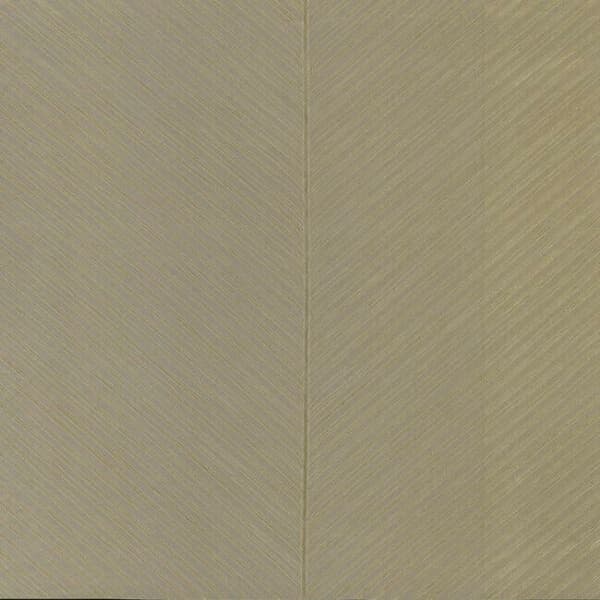 Palm Chevron Wallpaper- Dark Taupe/Gold
