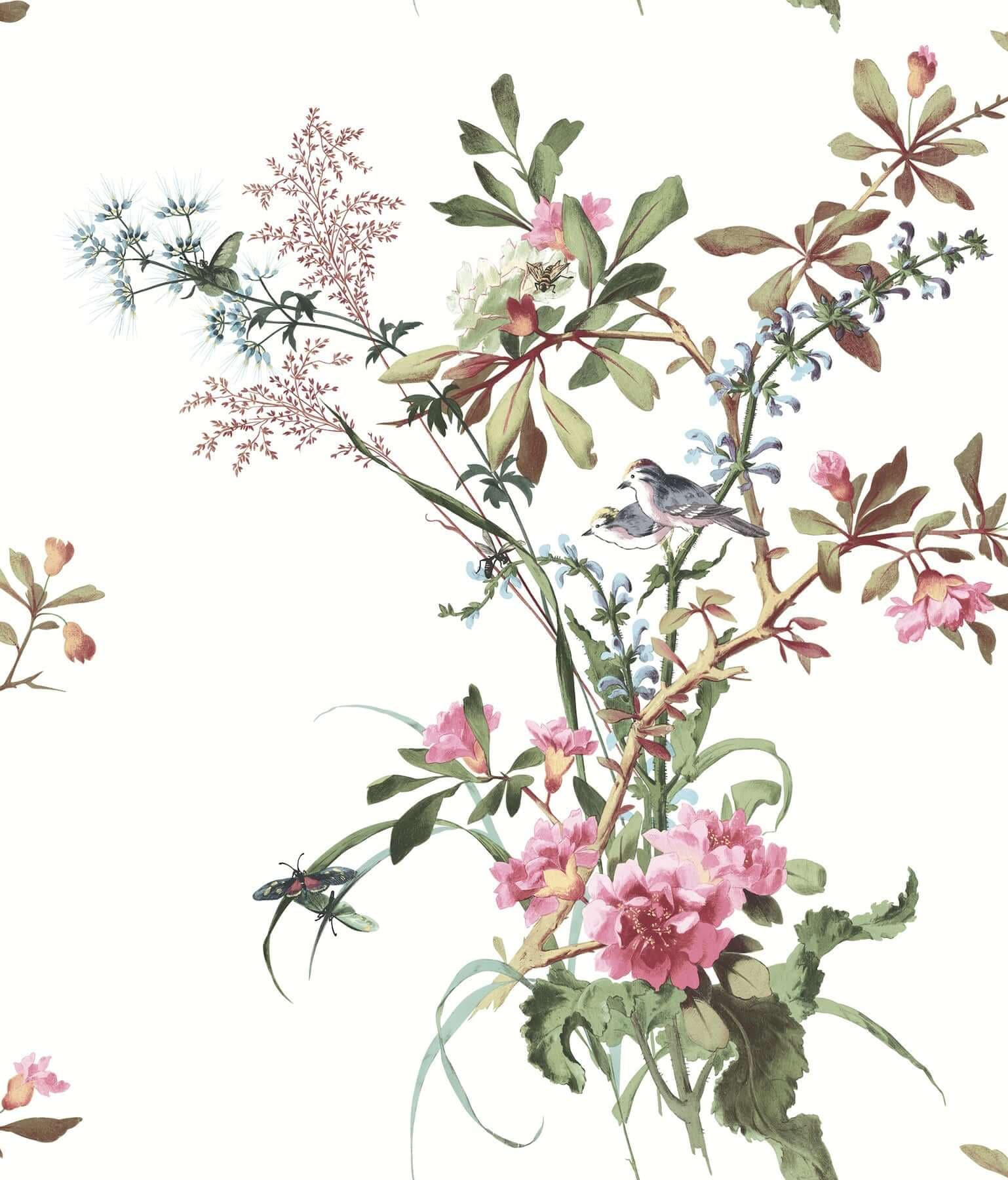 Wild Flowers Premium Peel + Stick Wallpaper- Rose