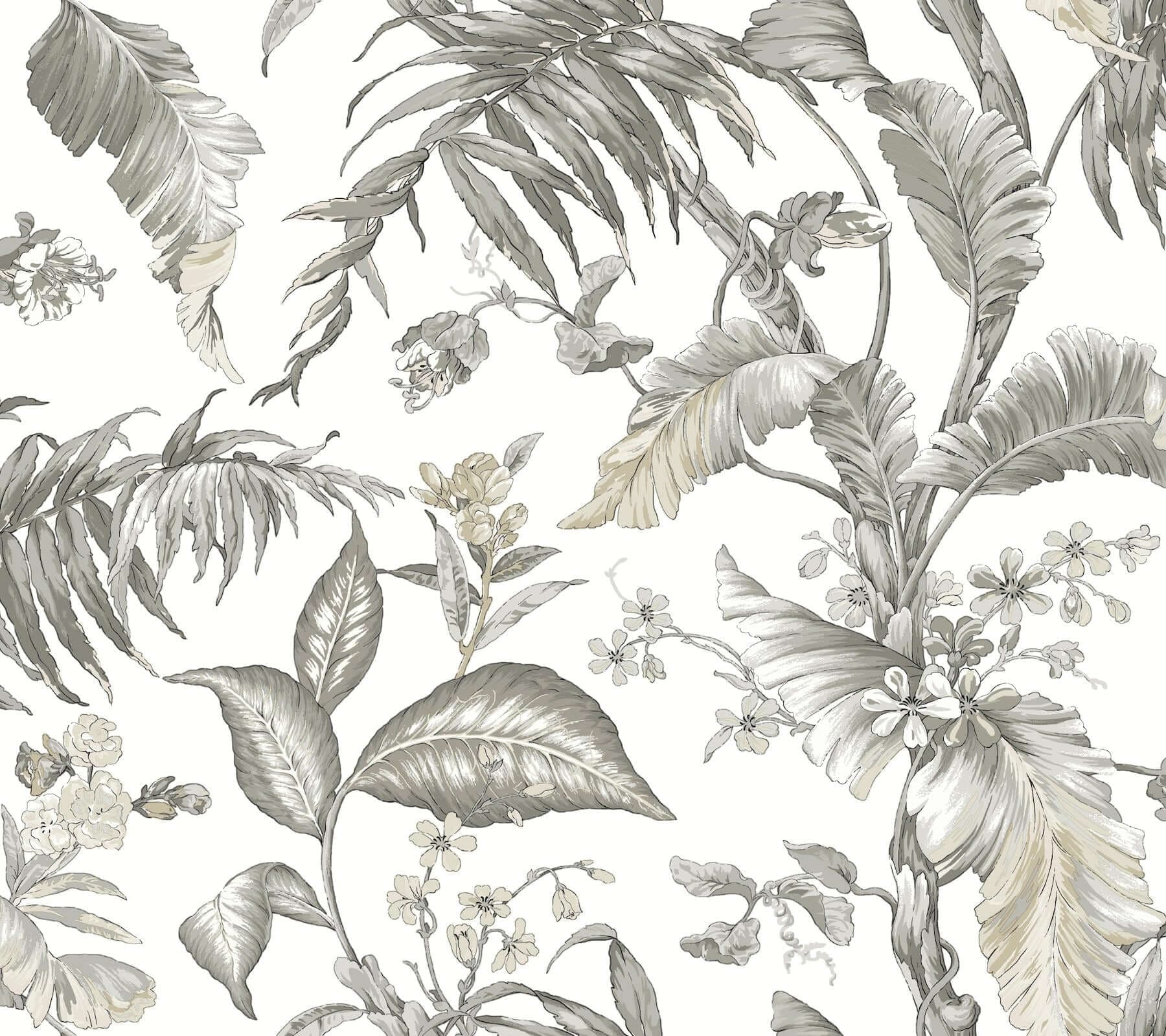 Fiji Garden Premium Peel + Stick Wallpaper- White