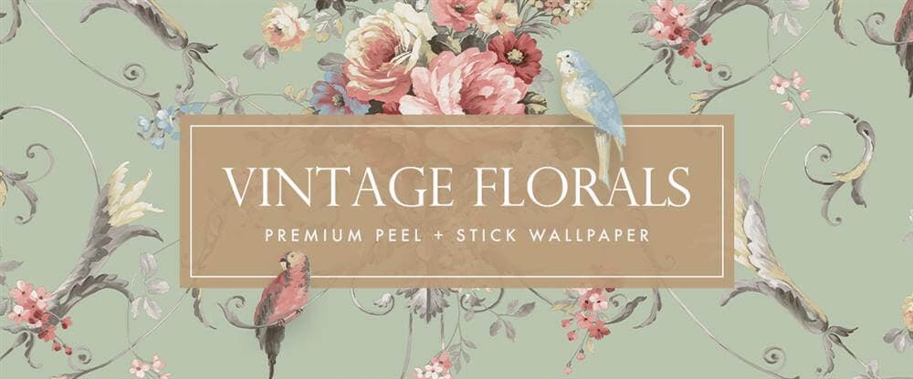 Vintage Florals Premium Peel + Stick Wallpaper