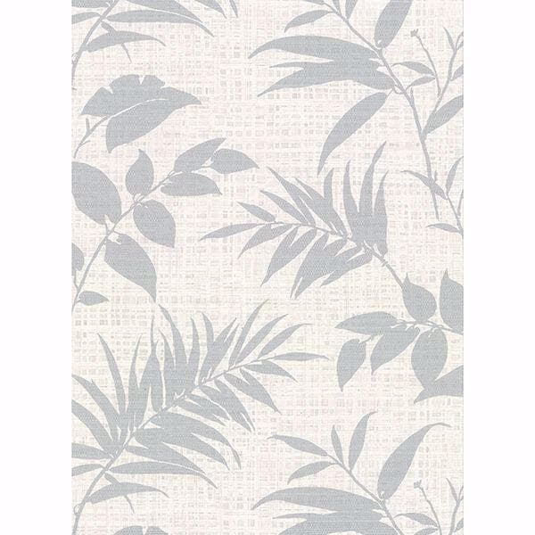 Chandler Off-White Botanical Faux Grasscloth Wallpaper