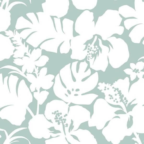 Hibiscus Arboretum Wallpaper- Verdigris