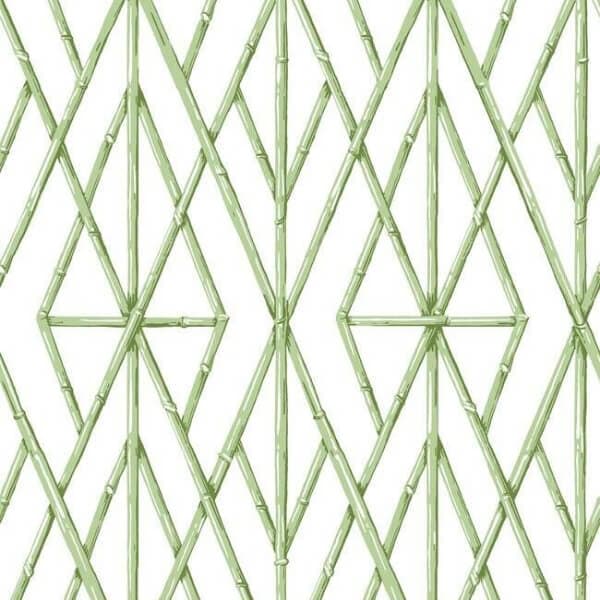 Riviera Bamboo Trellis Wallpaper- Fern