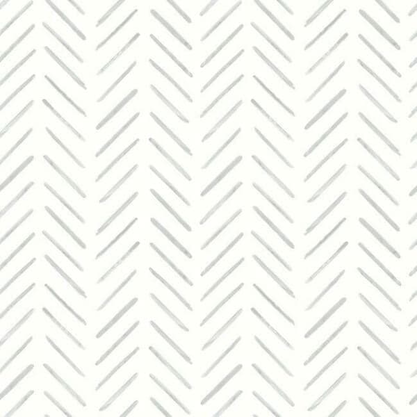 Painted Herringbone Wallpaper- Fog