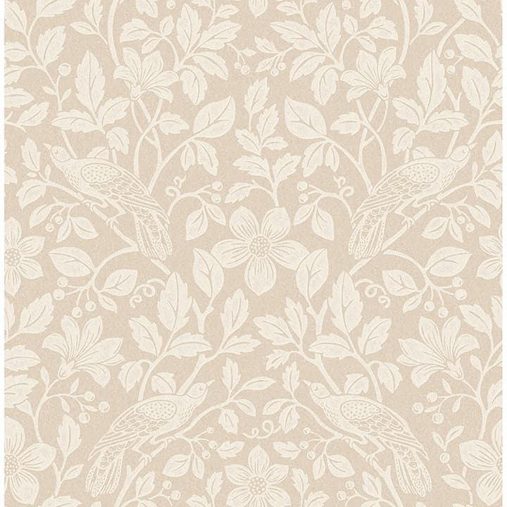 Marlow Beige Bird Vine Wallpaper