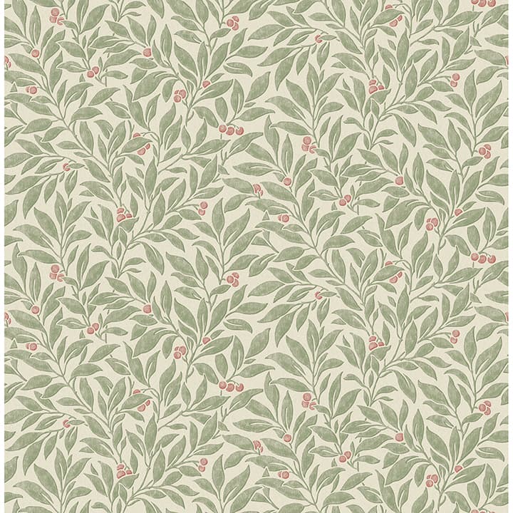 Winter Berry Green Vine Wallpaper