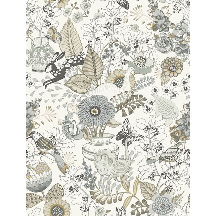 Whimsy Neutral Fauna Wallpaper