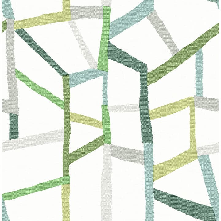 Tate Green Geometric Linen Wallpaper