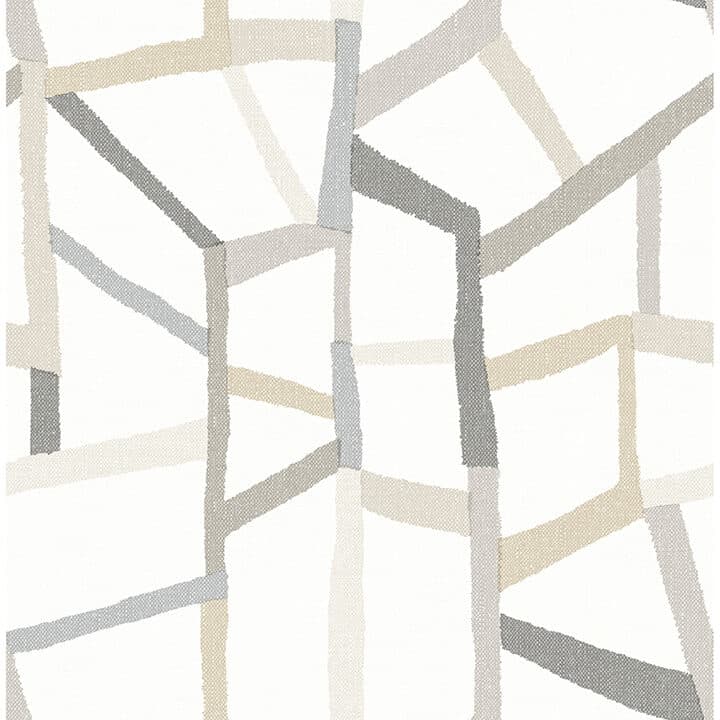 Tate Grey Geometric Linen Wallpaper