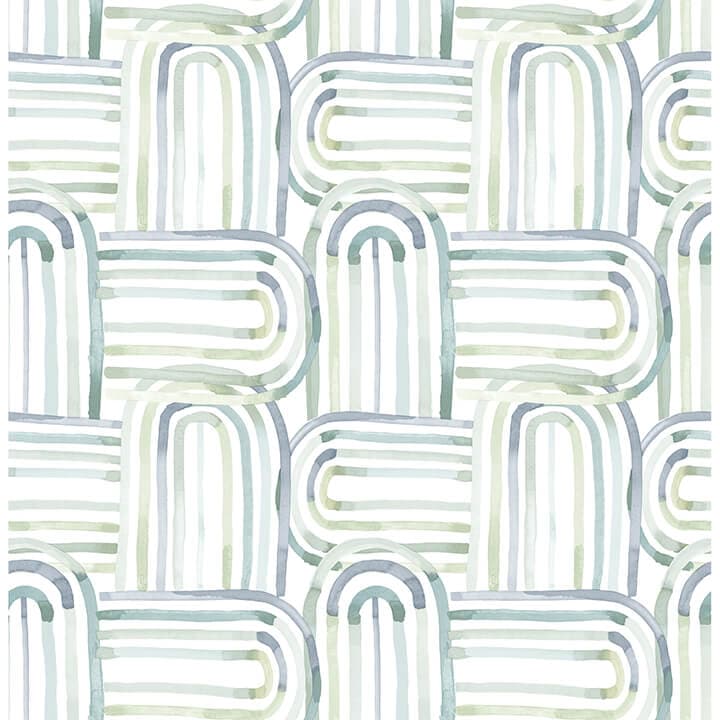 Lolly Teal Arches Wallpaper
