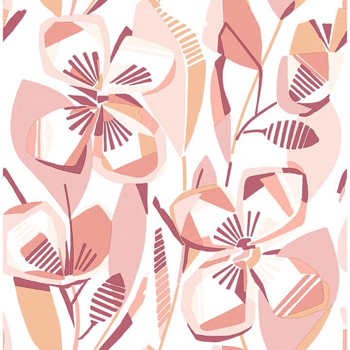 Nathalie Coral Abstract Blooms Wallpaper