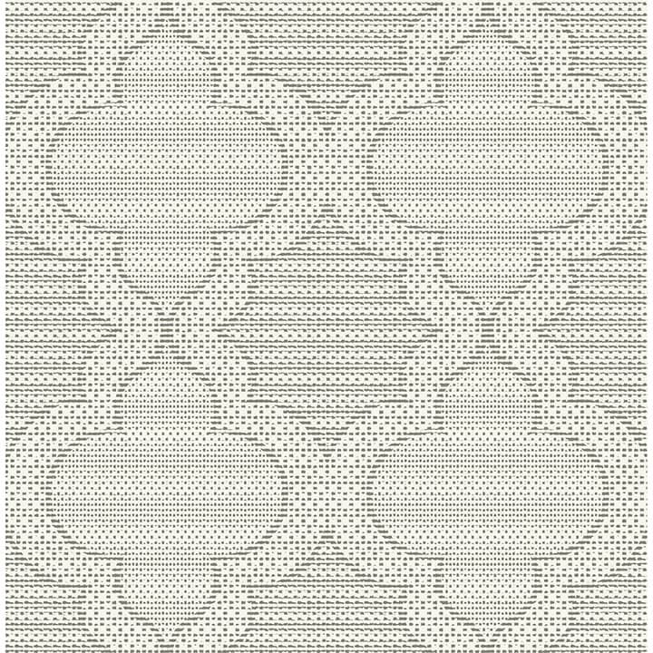 Ernest Charcoal Quilted Quatrefoil Wallpaper