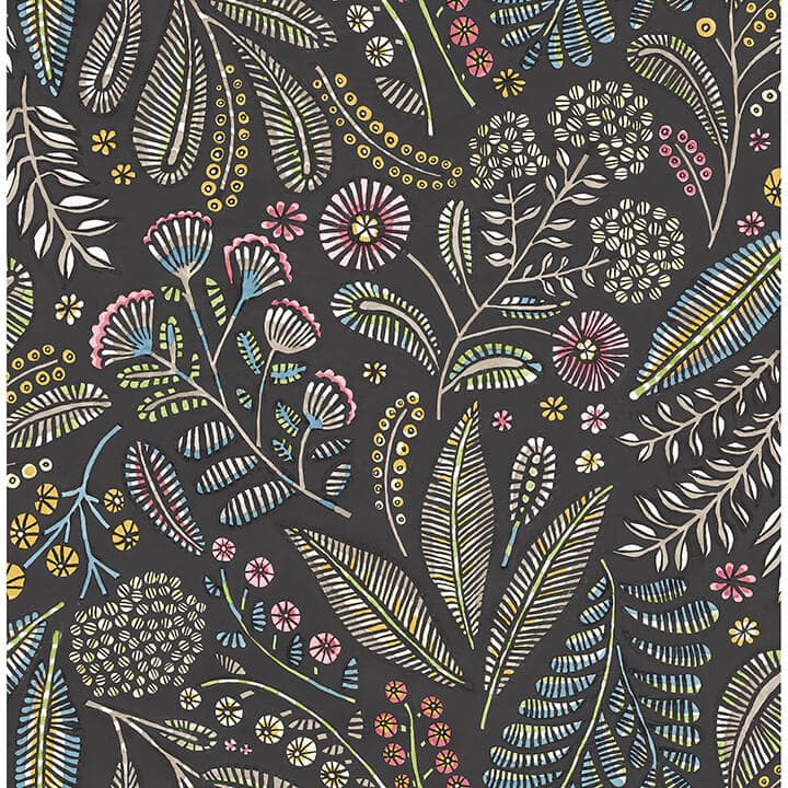 Briar Charcoal Floral Wallpaper