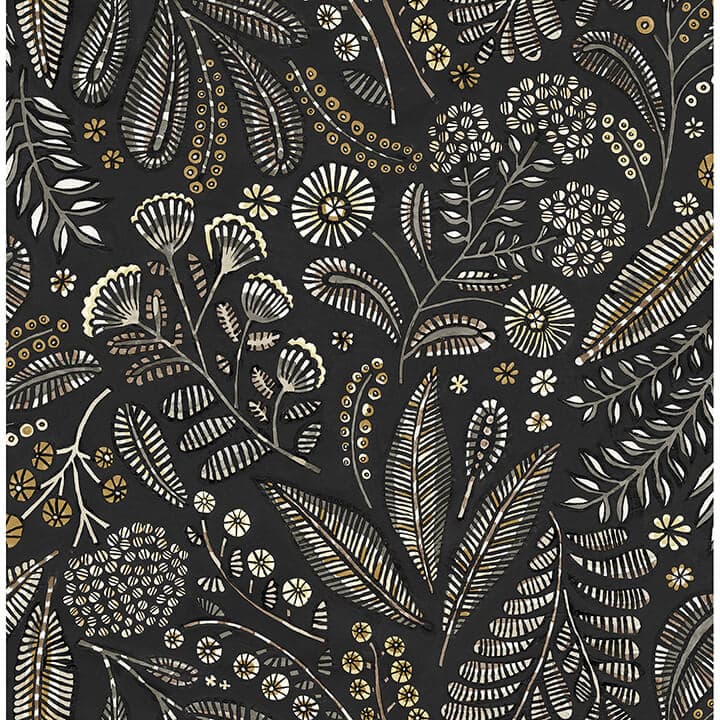 Briar Black Floral Wallpaper