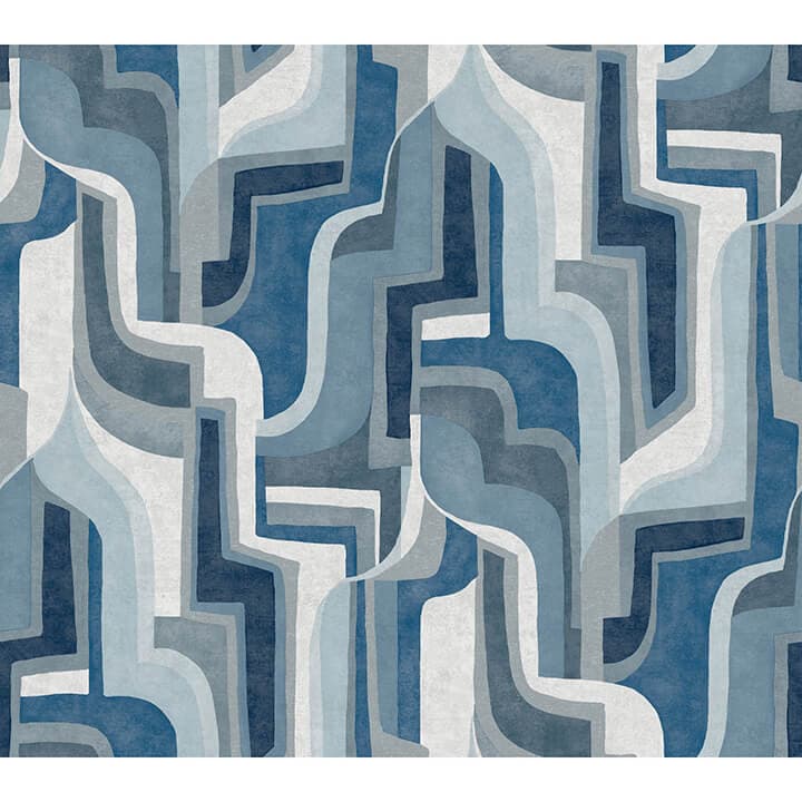 Tulum Blue Surreal Shapes Wallpaper