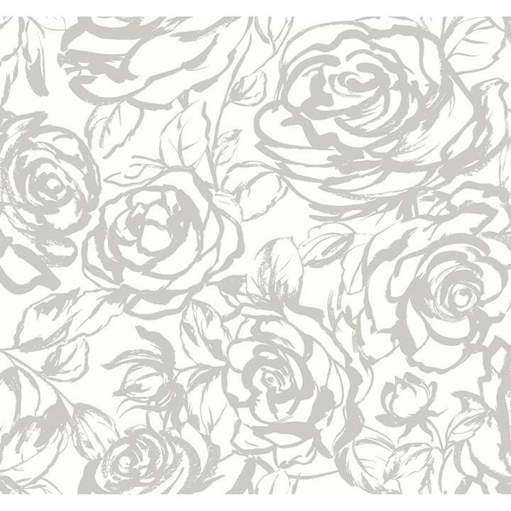 Nelda Silver Rose Wallpaper
